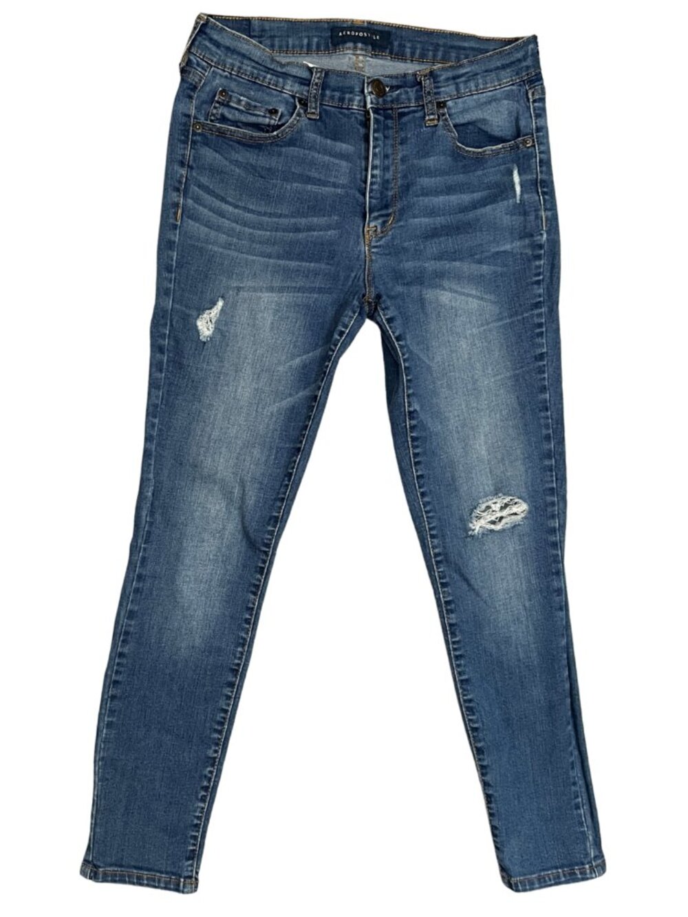 Aeropostale Women's Skinny Jeans Size 6 Short Distressed Stretch Casual Y2K
